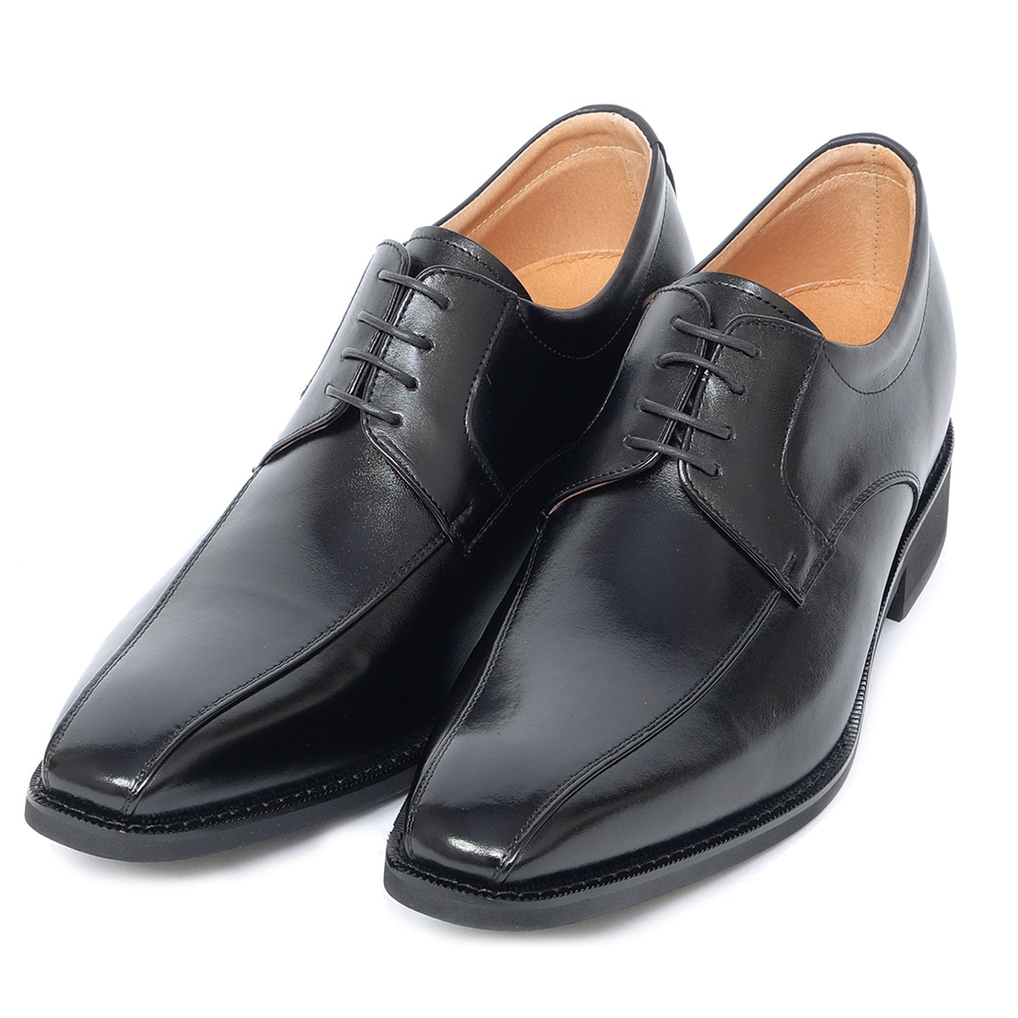 Men's Elevator Shoes Height Increasing 2.36" Taller Derby Lace Up Dress Shoes Genuine Soft Leather No. 1976