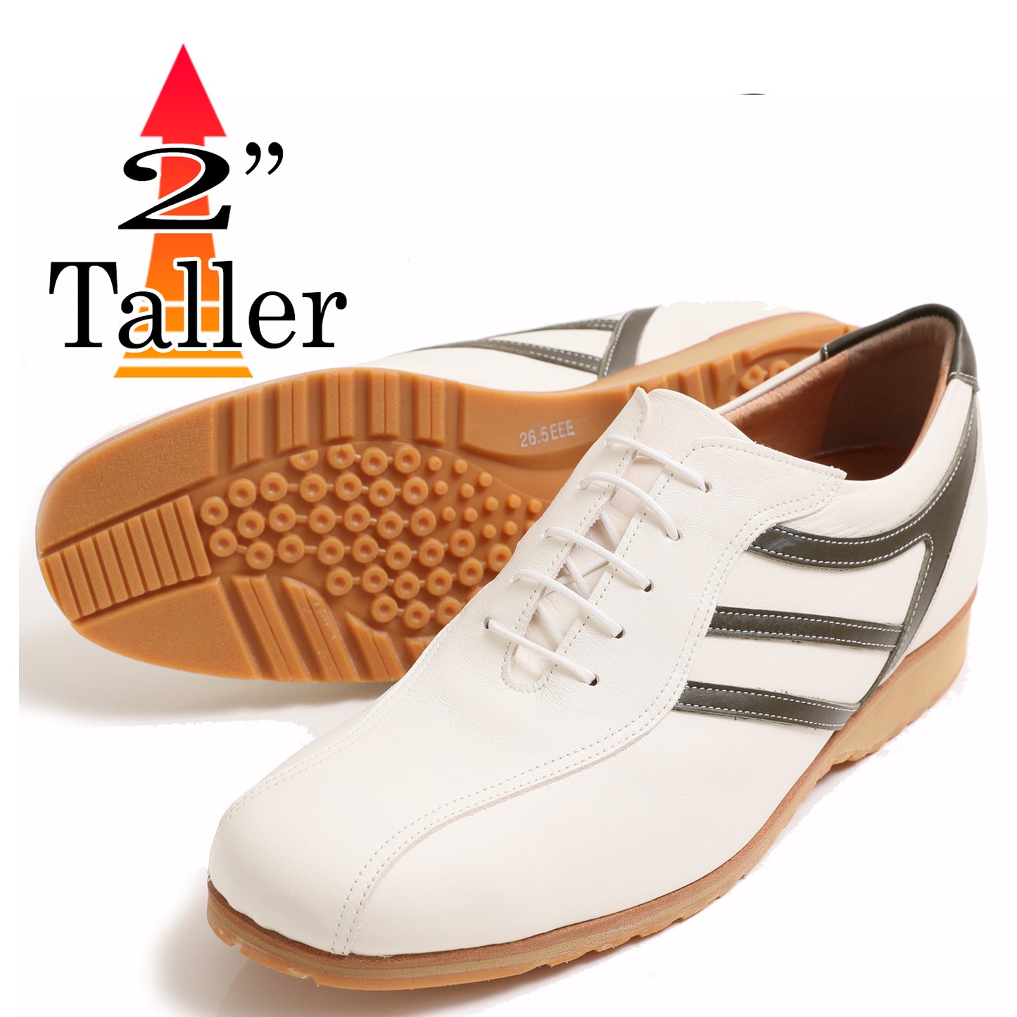 Men's Elevator Shoes Height Increasing 2" Taller Casual Dress Shoes Genuine Leather Fashion Sneaker No. 997