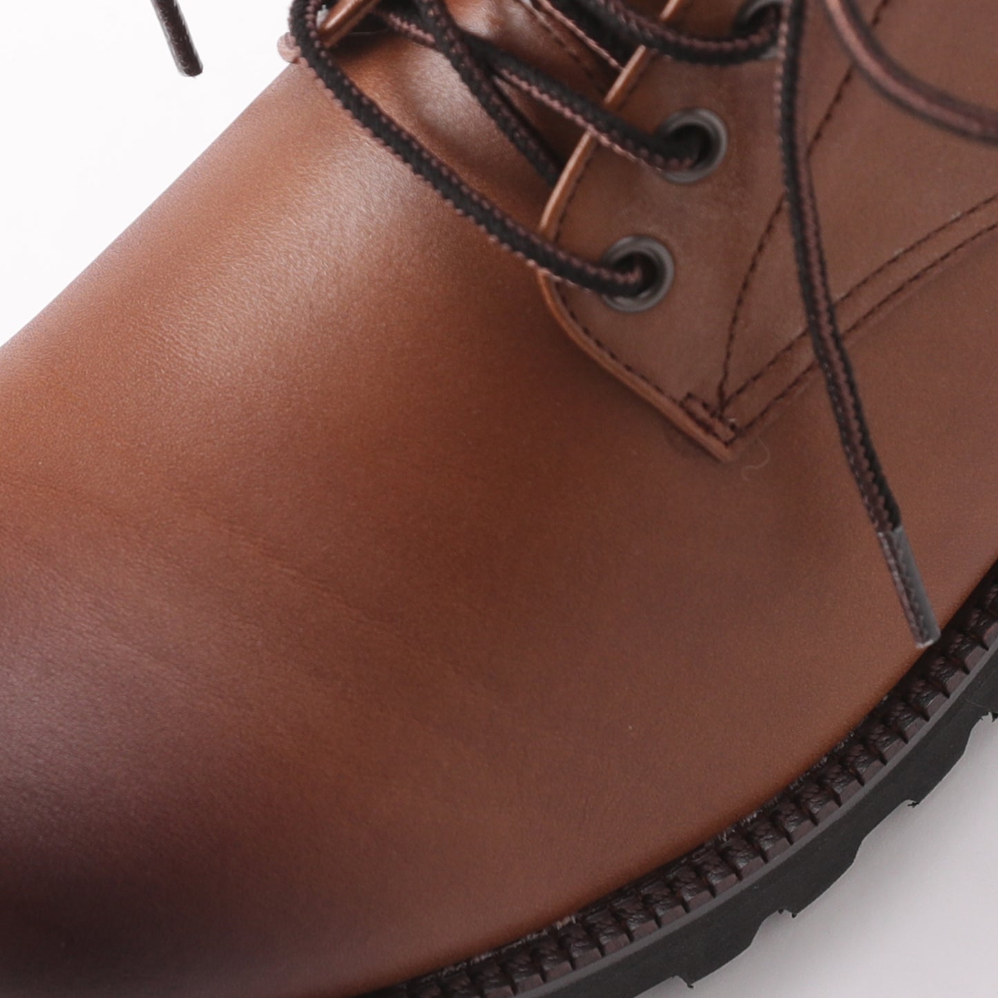 Men's Elevator Shoes Height Increasing 2.36" Taller Plain Toe Lace Up Work Boots Genuine Leather No. 1573