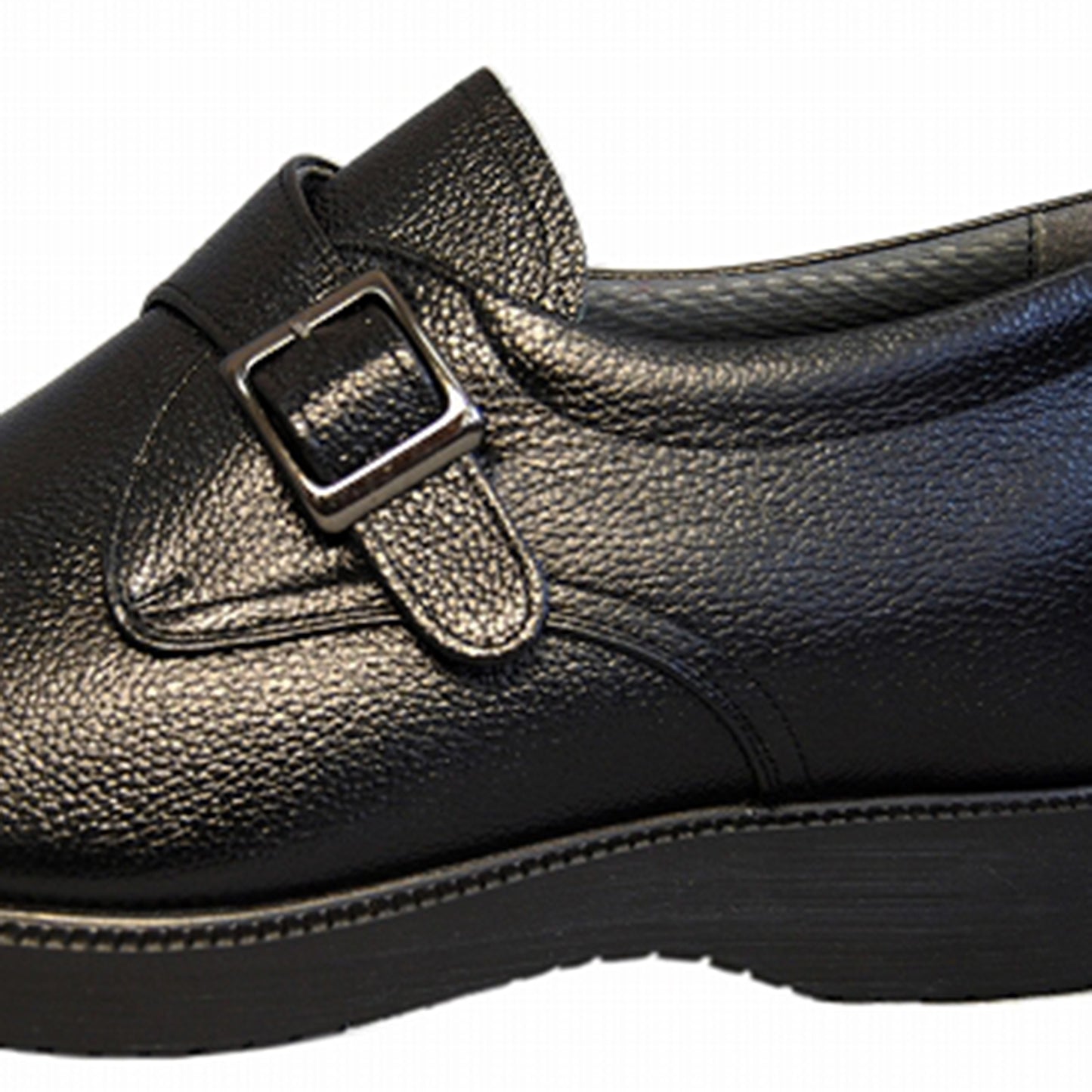 Men's Elevator Shoes Height Increasing 2.2" Taller Single Monk Strap Slip on Plain Toe Wide Genuine Leather No. 921