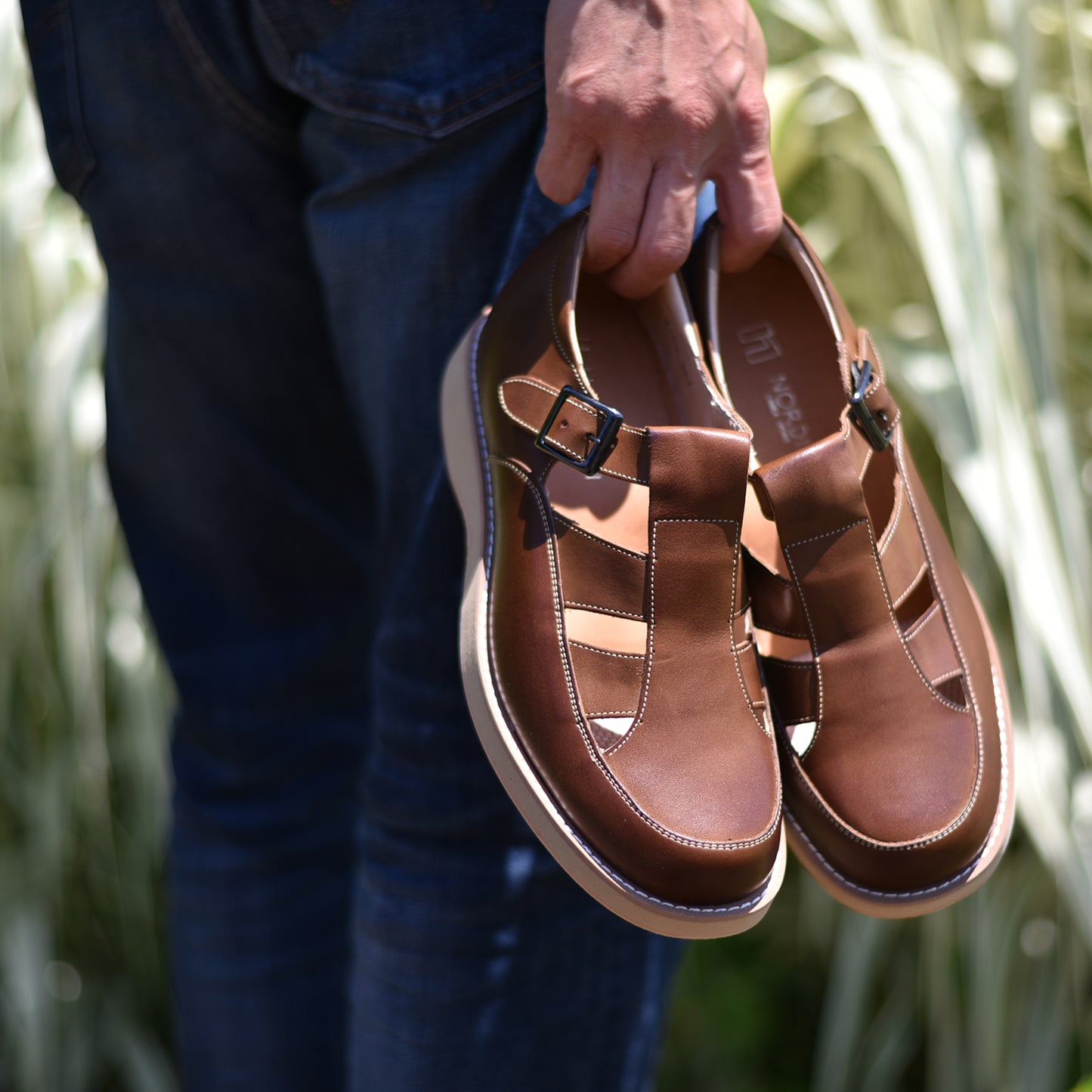 Men's Elevator Shoes Height Increasing 2.2" Taller Genuine Leather Sandal Breathable Choco No. 567