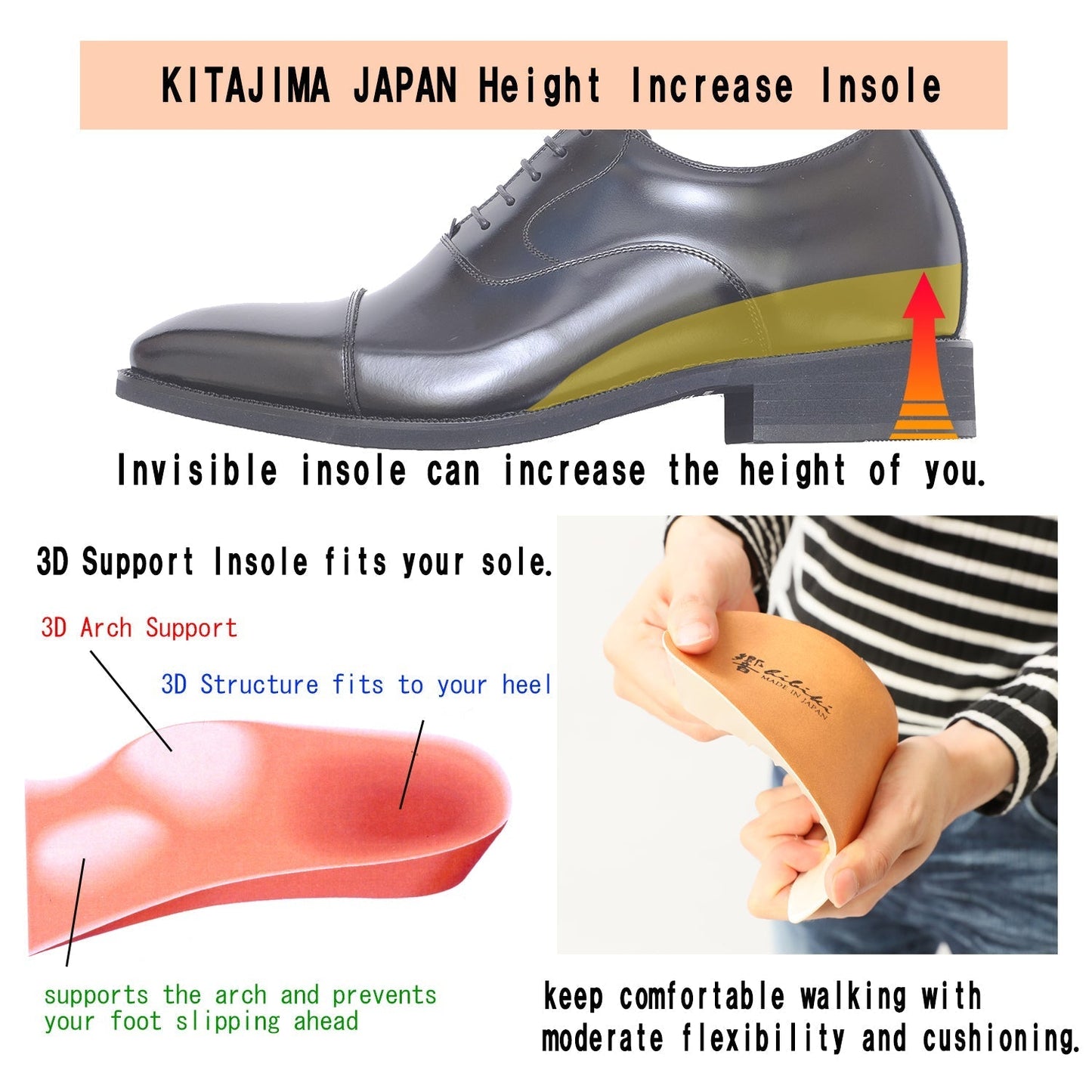 Men's Elevator Shoes Height Increasing 2.2" Taller Genuine Leather Sandal Breathable Choco No. 567
