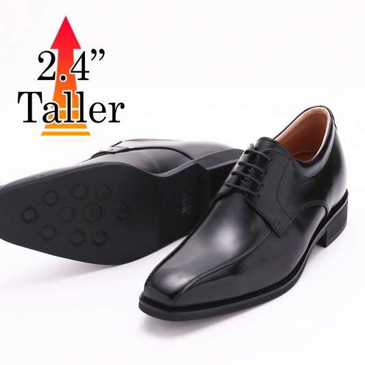 Men's Elevator Shoes Height Increasing 2.36" Taller Derby Lace Up Dress Shoes Genuine Soft Leather No. 1976