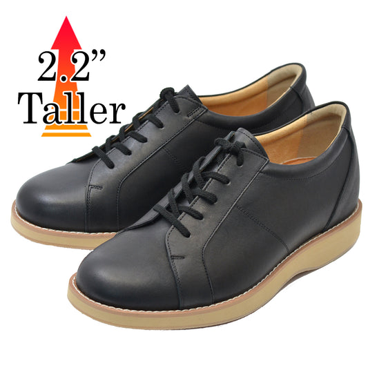 Men's Elevator Shoes Height Increasing 2.2" Taller Casual Shoes Genuine Leather Fashion Sneaker No. 516