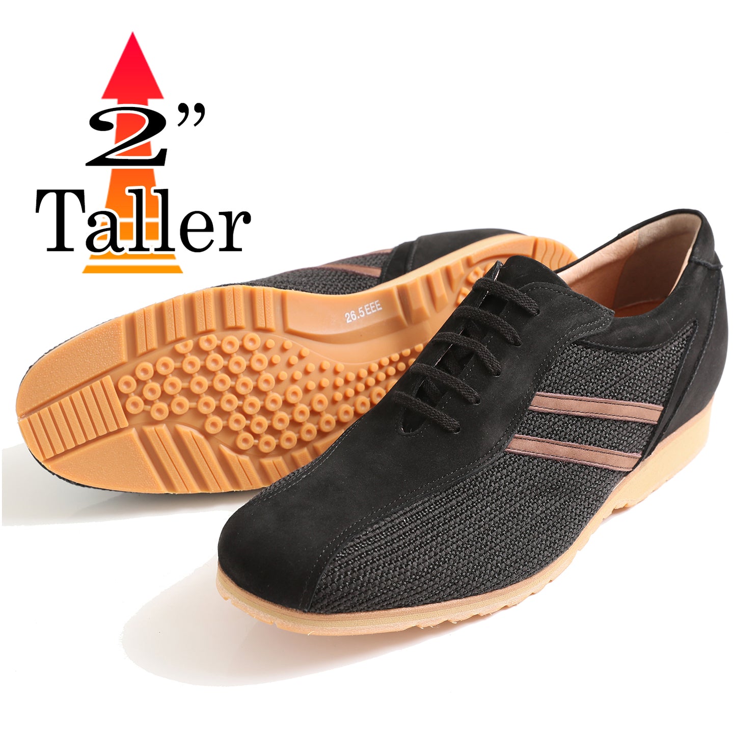 Men's Elevator Shoes Height Increasing 2" Taller Casual Shoes Fashion Sneaker Breathable Mesh No. 994