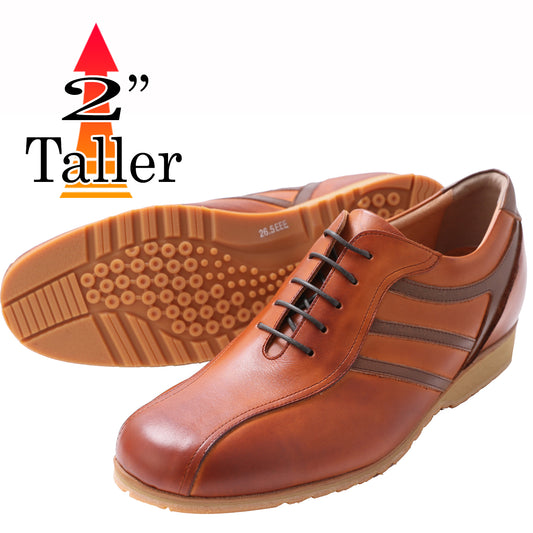 Men's Elevator Shoes Height Increasing 2" Taller Casual Dress Shoes Genuine Leather Fashion Sneaker No. 997