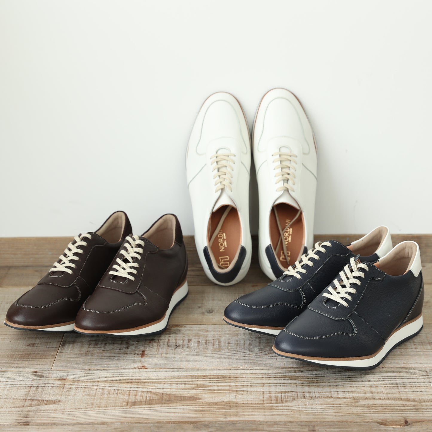 Men's Elevator Shoes Height Increasing 2" Taller Casual Shoes Genuine Leather Fashion Sneaker No. 801