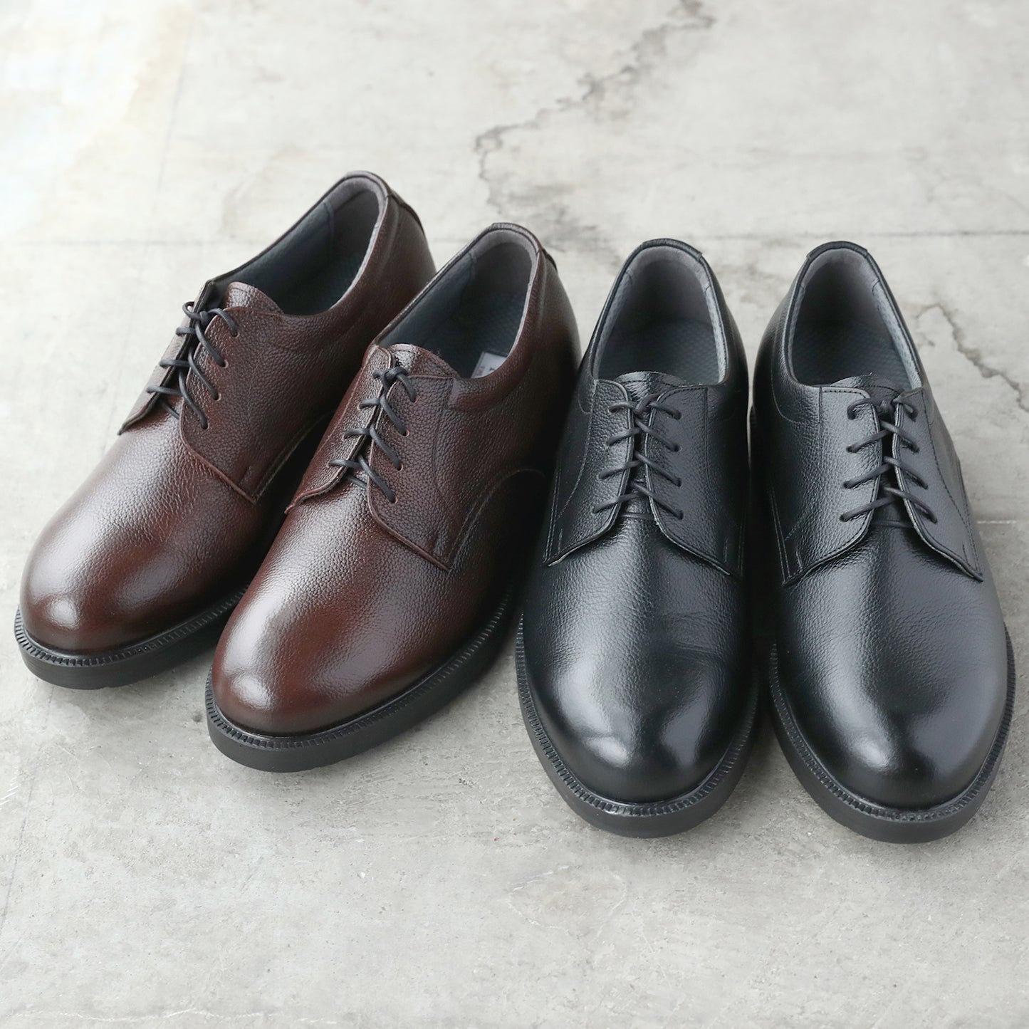 Men's Elevator Shoes Height Increasing 2.2" Taller Derby Plain Toe Lace Up Wide Genuine Leather No. 911
