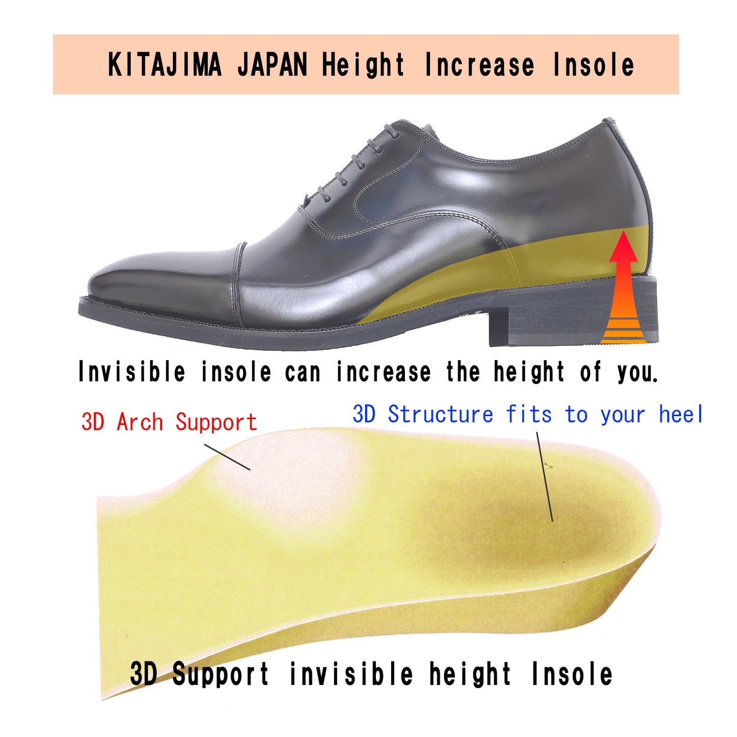 Men's Elevator Shoes Height Increasing 2" Taller Cap Toe Slip-On Wide Shoes Genuine Kangaroo Leather No. 716